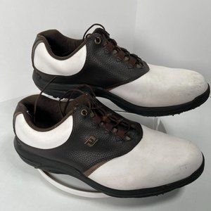 FootJoy GreenJoys Wide Men Golf Shoes Model 45521- White/Dark Brown‎ Size 11.5 W